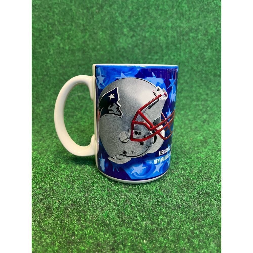 Y2K New England Patriots NFL Coffee Mug Tea Cup Glass Unisex VTG
